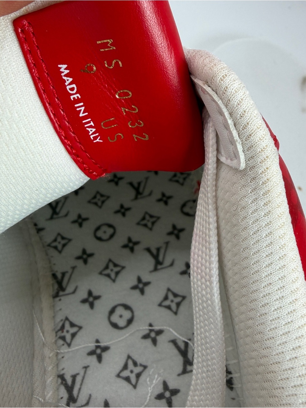 Louis Vuitton x Nike Air Force 1 Low White Red Virgil Abloh Men’s Size 9 - Picture 13 of 16